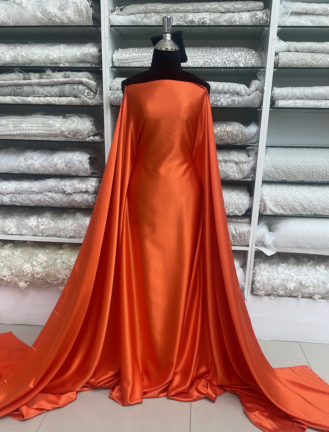 [ BS7-MHJ-BSS-35 ] Bridal Shamuse Satin 150w Orange per Meter