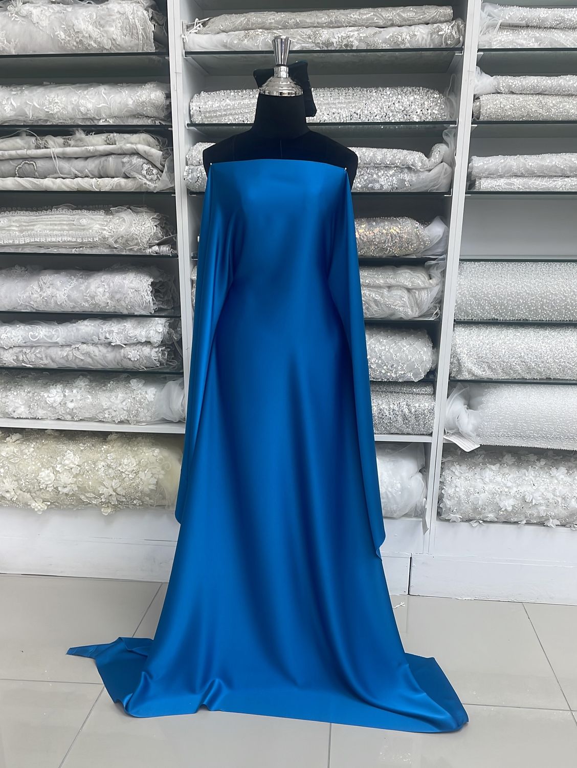 [ CSI-RO-1504-14 ] Crepe Satin Infinity 150cm-DODGER BLUE per Meter