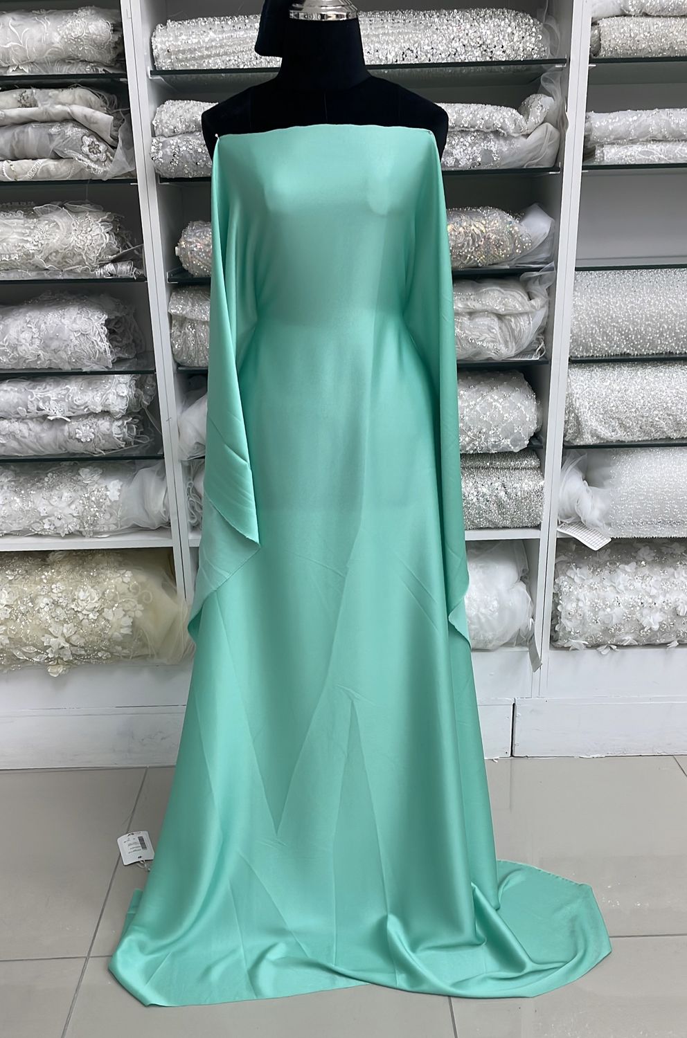 [ CSM-RO-1382-12 ] CrepeSaaraMetalic - 150cm - MINT per Meter