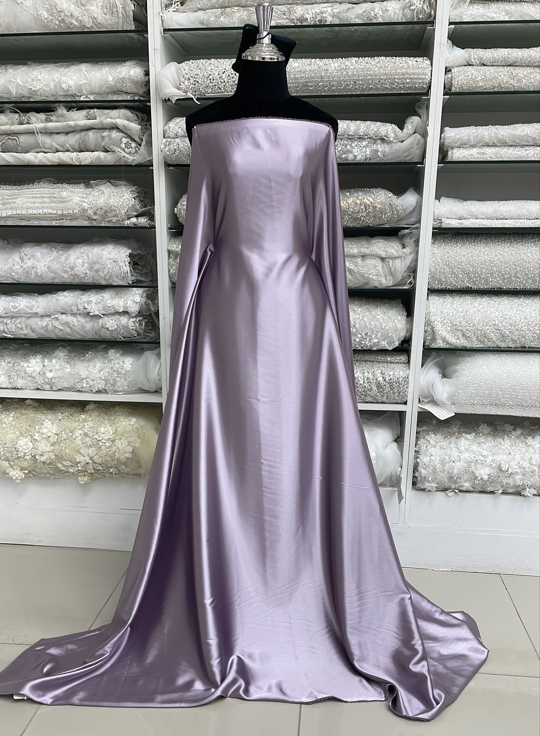 [ SS-MHJ-21 ] Stretch Satin - 150W - Light Purple per Meter