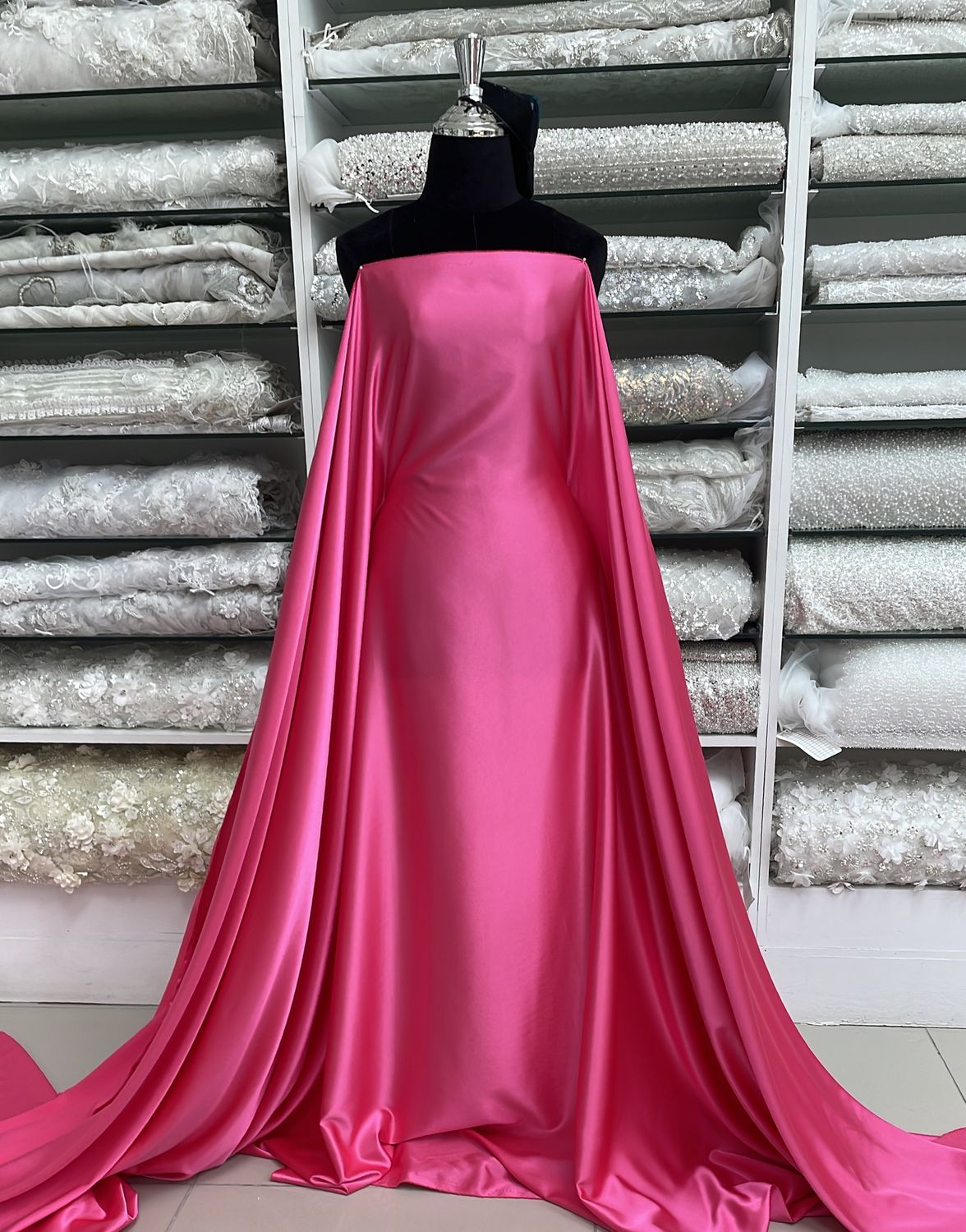 Wedding Dress Fabric [ BS7-MHJ-BSS-17 ] Bridal Shamuse Satin 150w Cerise per Meter