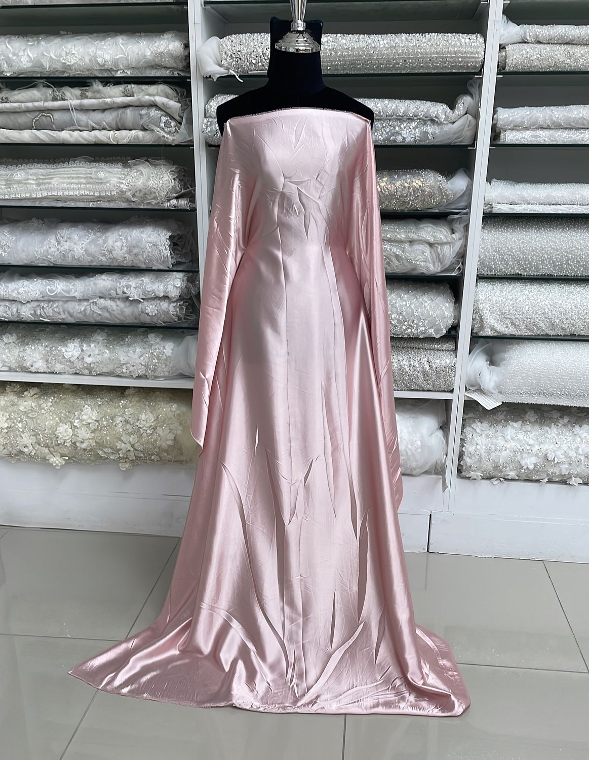 [ SS-MHJ-M11-36 ] Stretch Satin 150w Pink per Meter