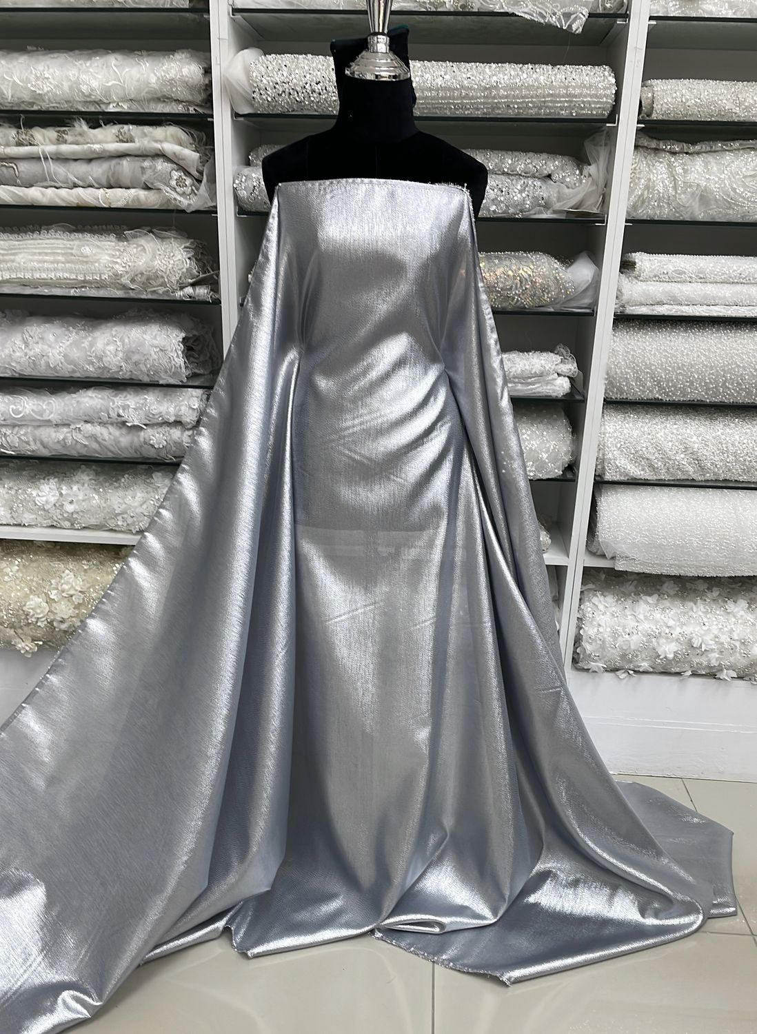 [ OM-PO-14-01 ] Organza Metallic 150-SILVER per Meter