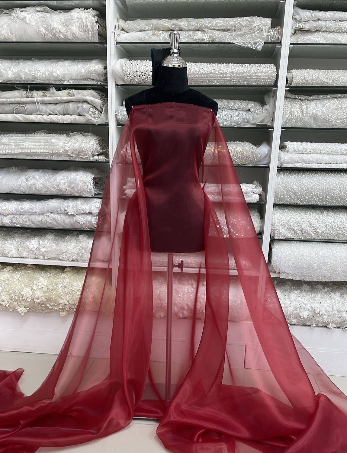 [ OR-G14A-3629-42 ] Organza 150-Burgandy per Meter