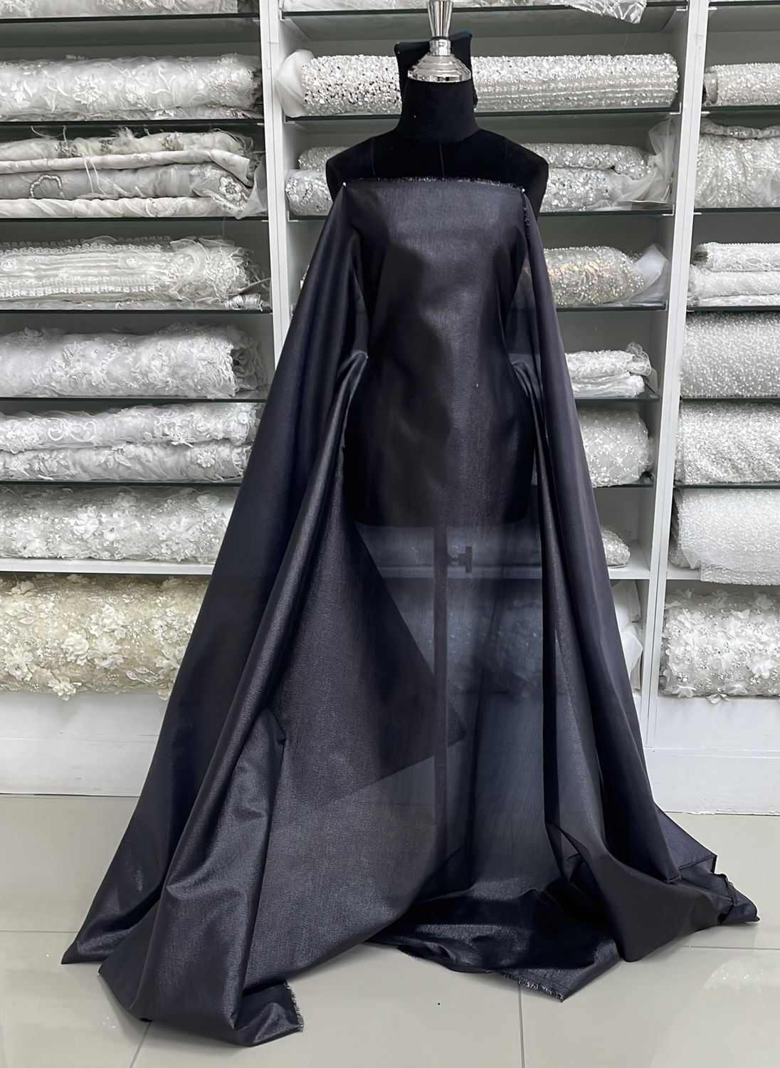 [ OM-PO-14-24 ] Organza Metallic 150-BLACK per Meter