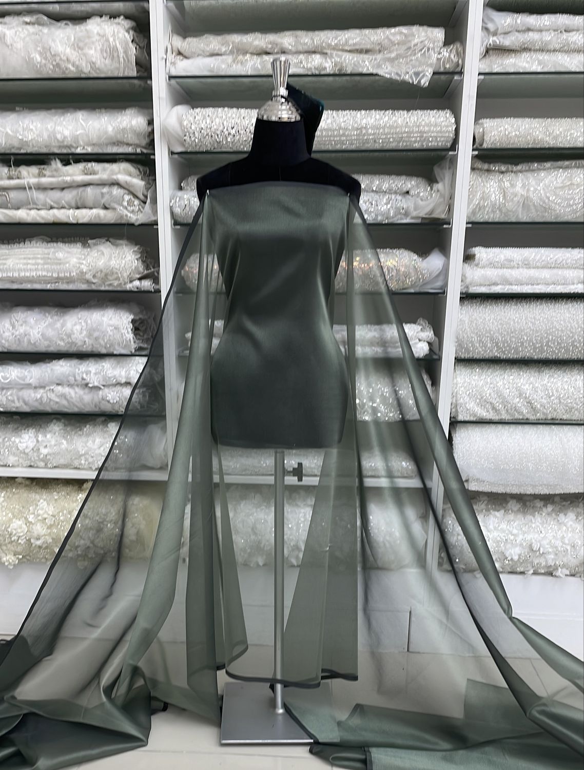 [ OR-E-75-06 ] Organza 150 - Green per Meter
