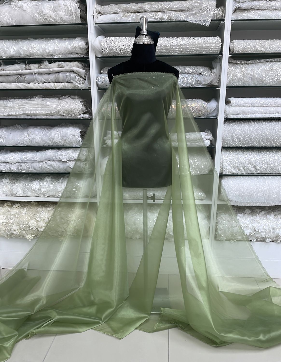 [ OR-G14A-3629-25 ] Organza 150-Chartreuse per Meter