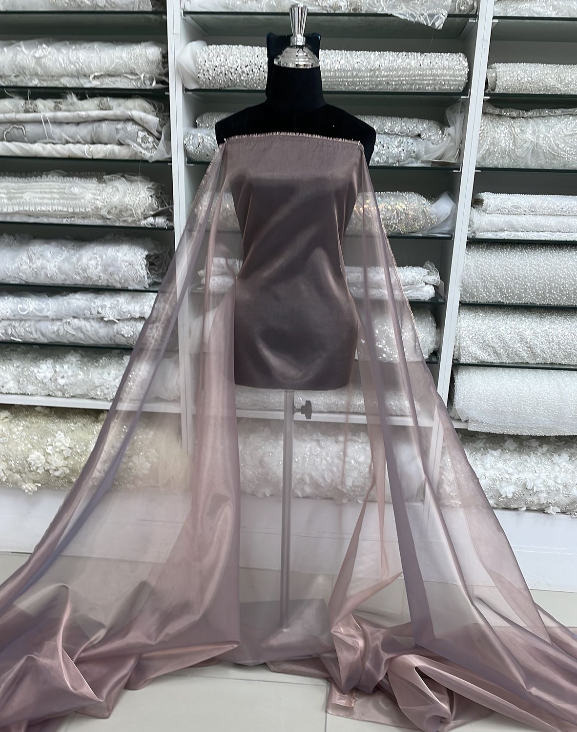 [ OR-G14A-3629-91 ] Organza 150-PeachBrown per Meter