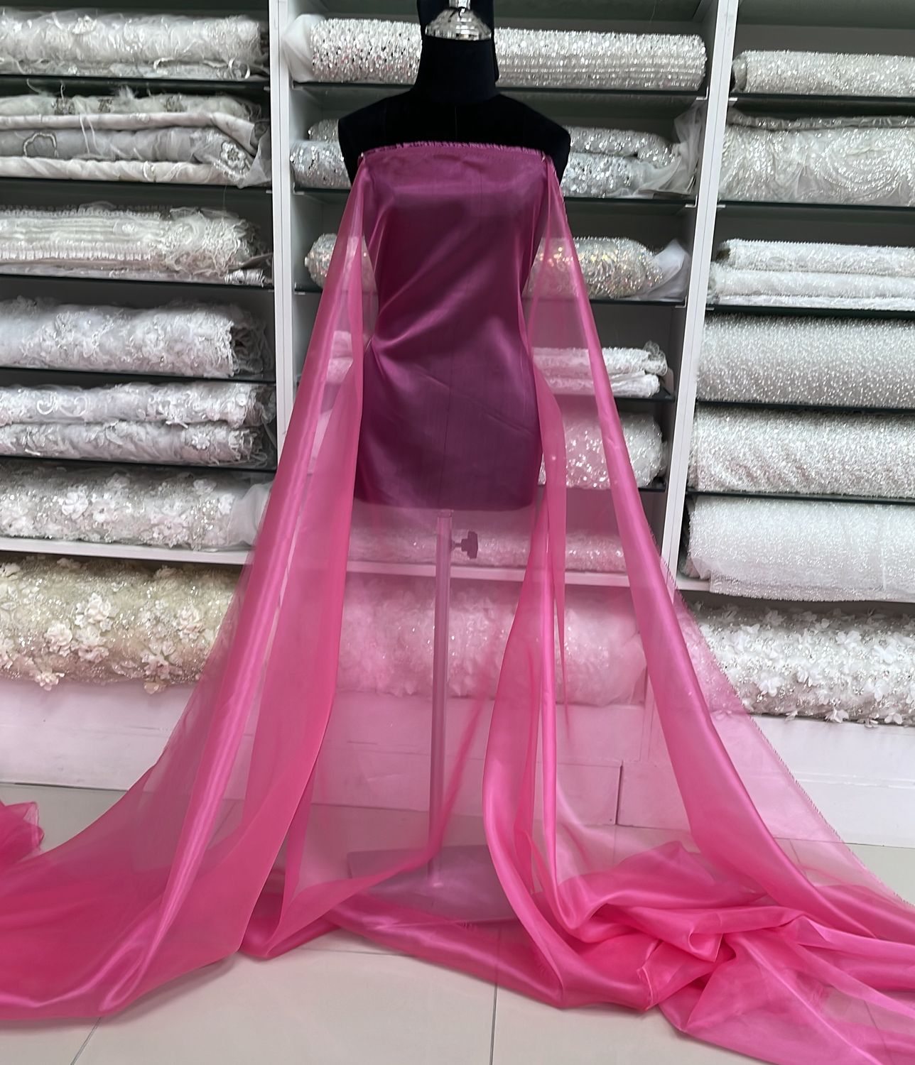 [ OR-G14A-3629-40 ] Organza 150-BrightPink per Meter