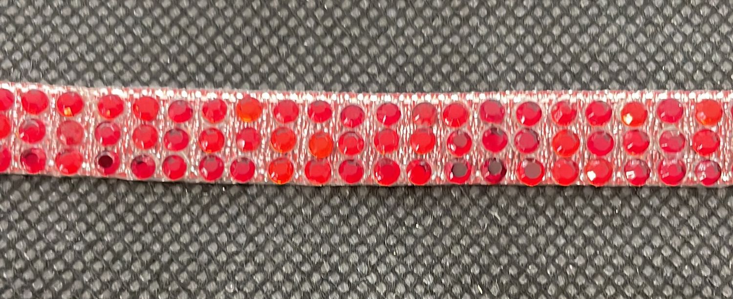 [ T-ZT-3ROW-RED ] Trim 3Row Iron On - Red per Meter