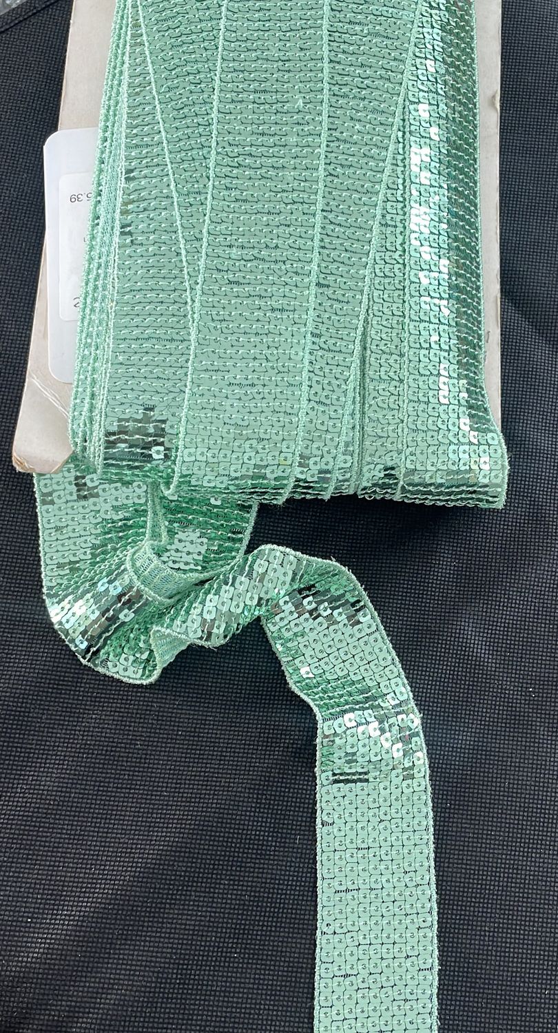 [ BRB-UNK-C-05 ] Braid Beaded 5cm - L Green per Meter