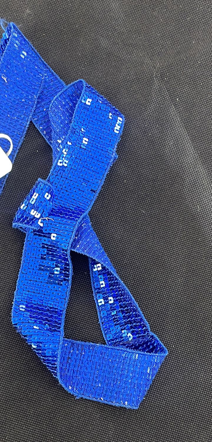 [ BRB-UNK-C-04 ] Braid Beaded 5cm - Royal Blue per Meter