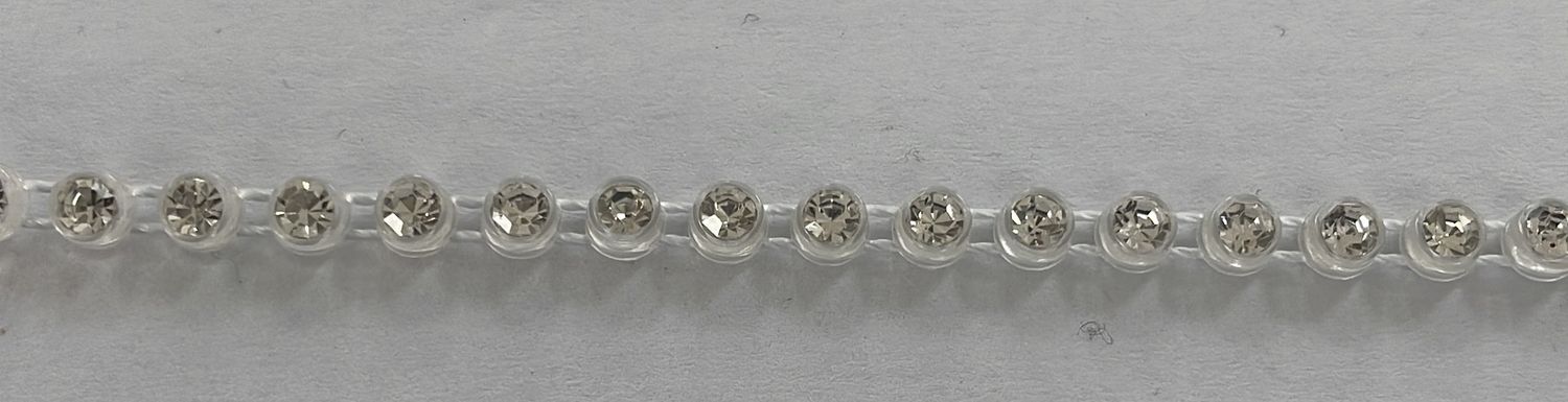 [ 19651 ] Crystal String S12 Silver White per Meter