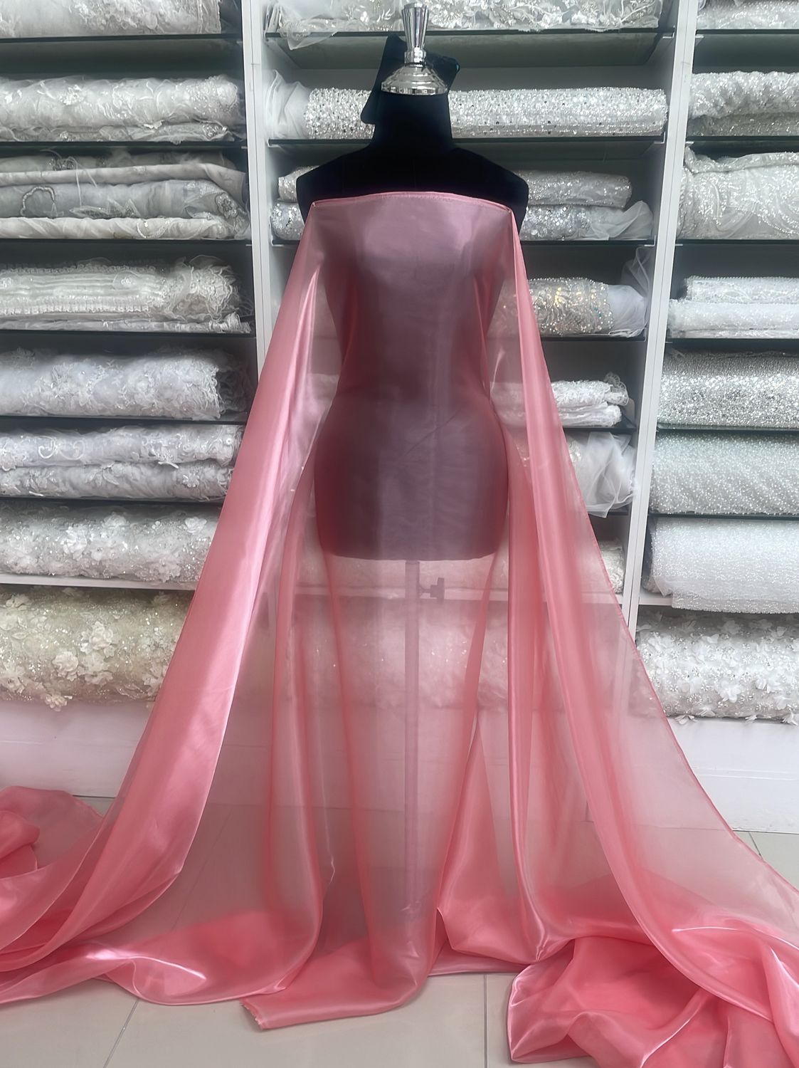 [ OMI-ETO-C ] Organza Mirror 150 - Coral per Meter