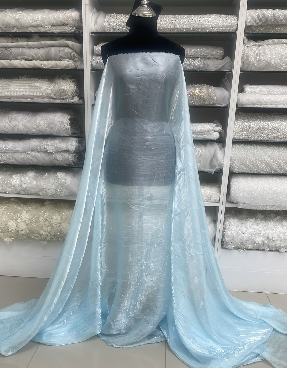 [ OSM-ETO-BU ] Organza Shot Mirror 135 - Blue per Meter