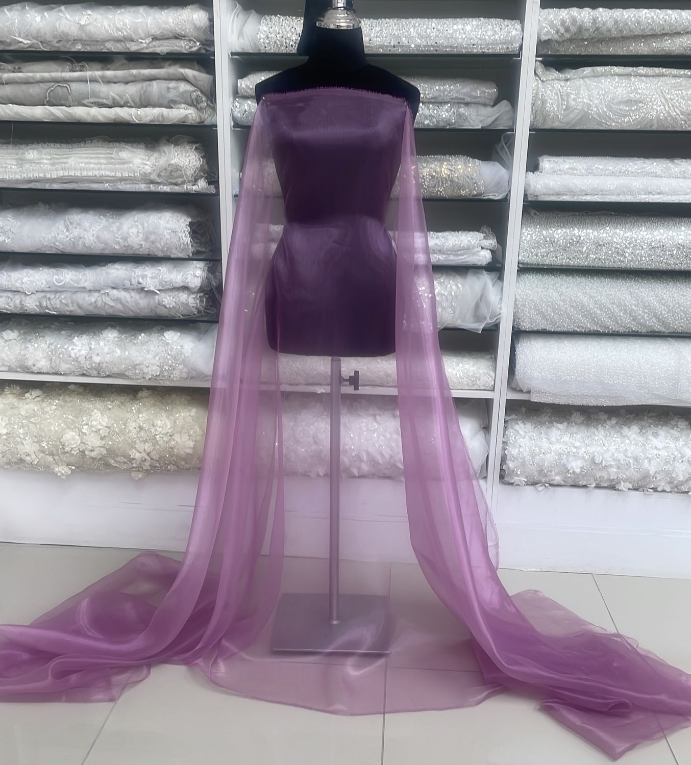 [ OR-E-35-08 ] Organza - Grape per Meter