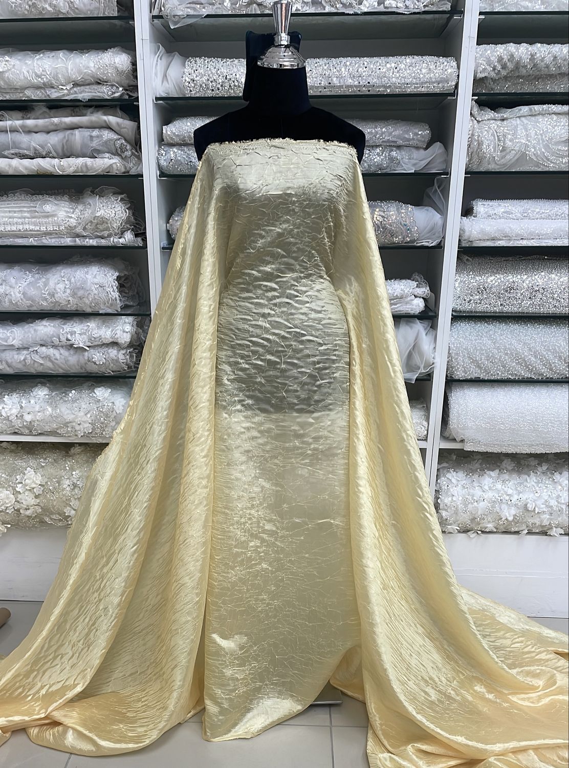 [ OCSTR-ETO-Y ] Organza Crushed STR 135 - Yellow per Meter
