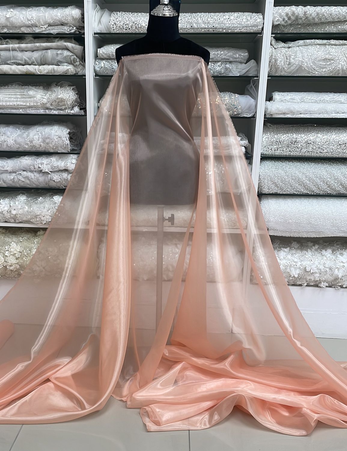 [ OR-E-35-05 ] Organza - Peach per Meter