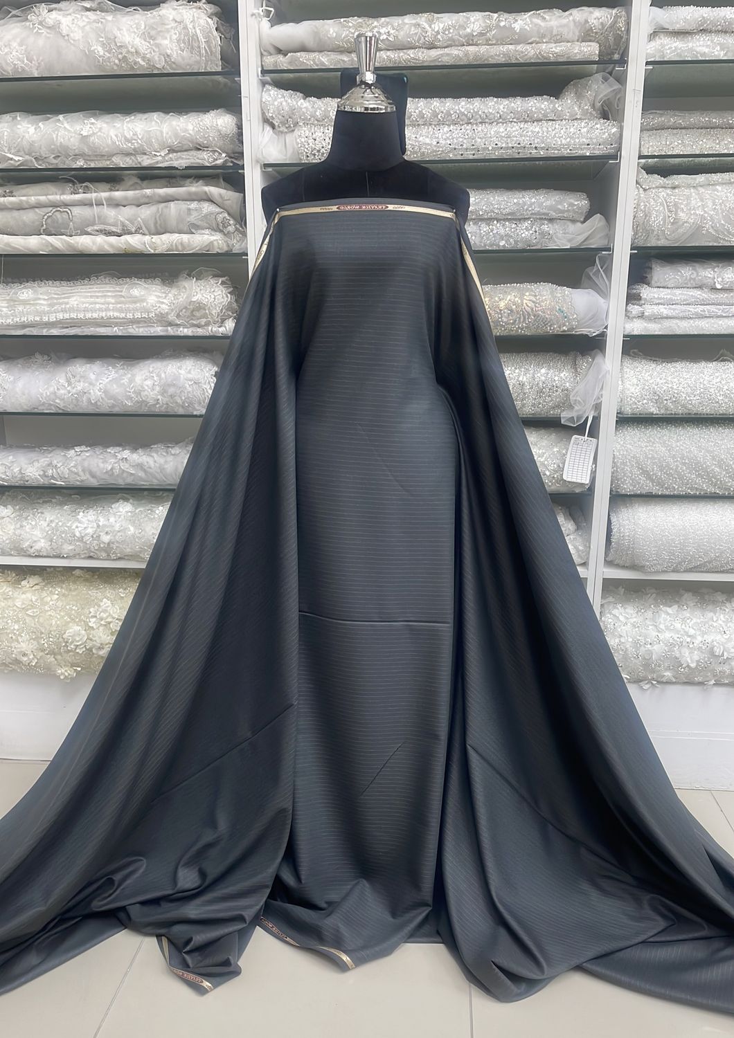 [ 24094 ] PV Suiting Herring Bone Striped 150 - Grey-02 per Meter