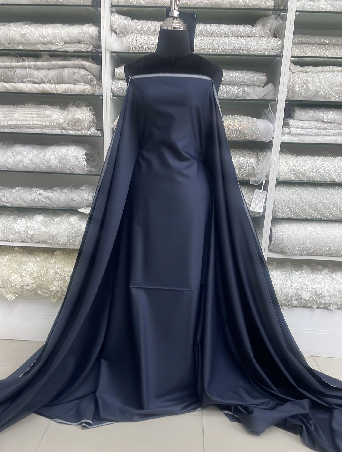[ 24514 ] Wool Stripe-150-90-Navy per Meter