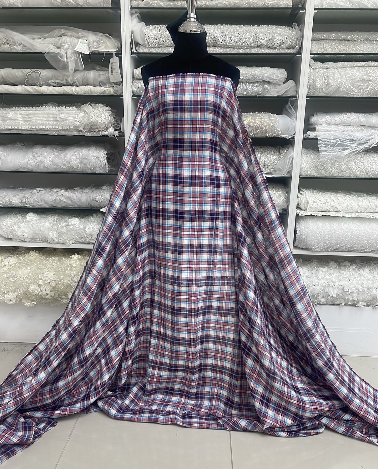 [ 24501 ] Linen Check-150-00-Pink per Meter