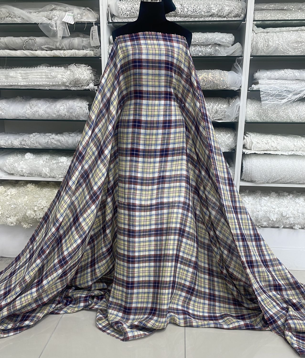 [ 24500 ] Linen Check-150-00-Yellow per Meter