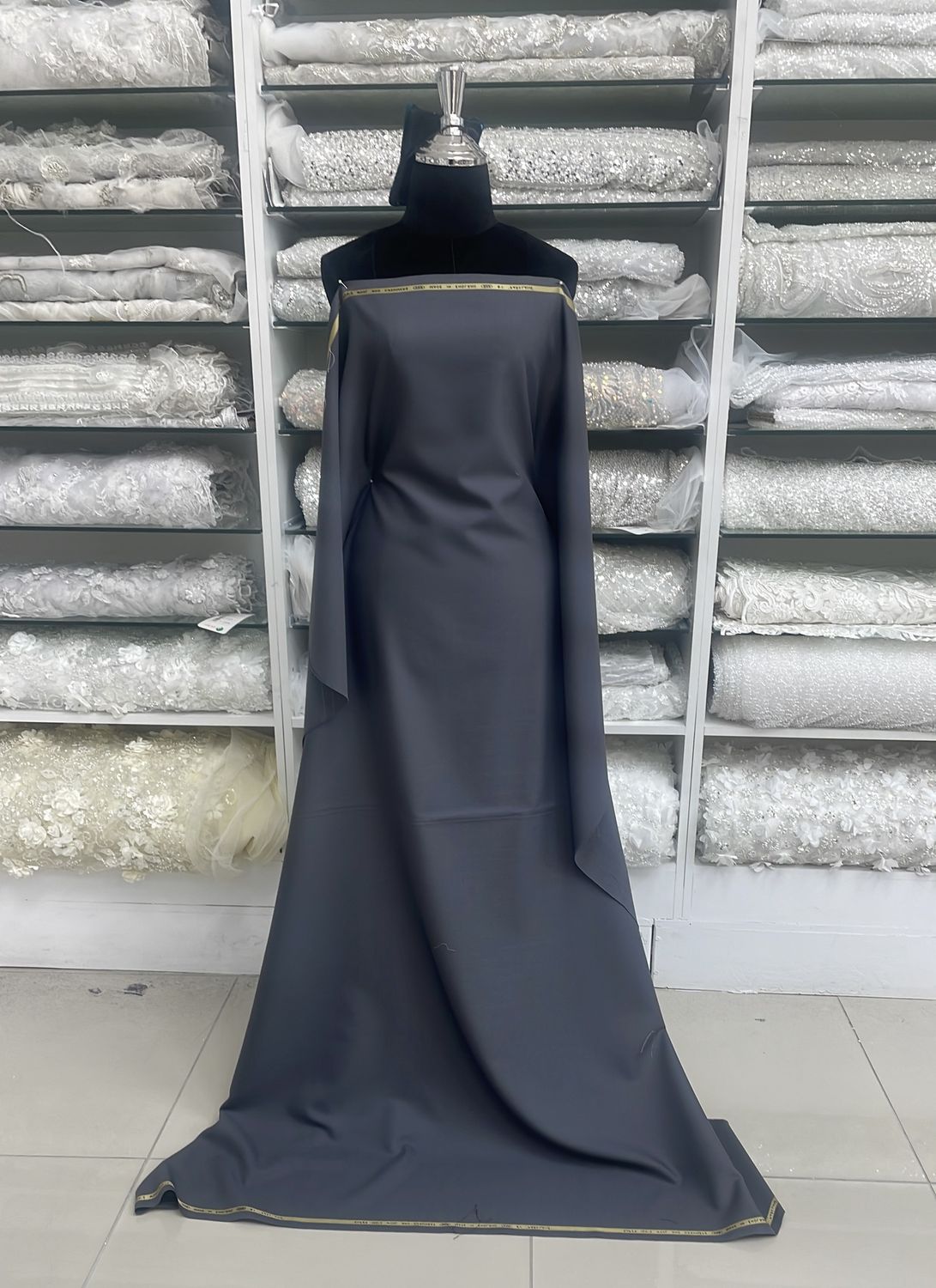 [ SUWO-VI-8809-32 ] Suiting 50% Wool -150cm-GREY per Meter