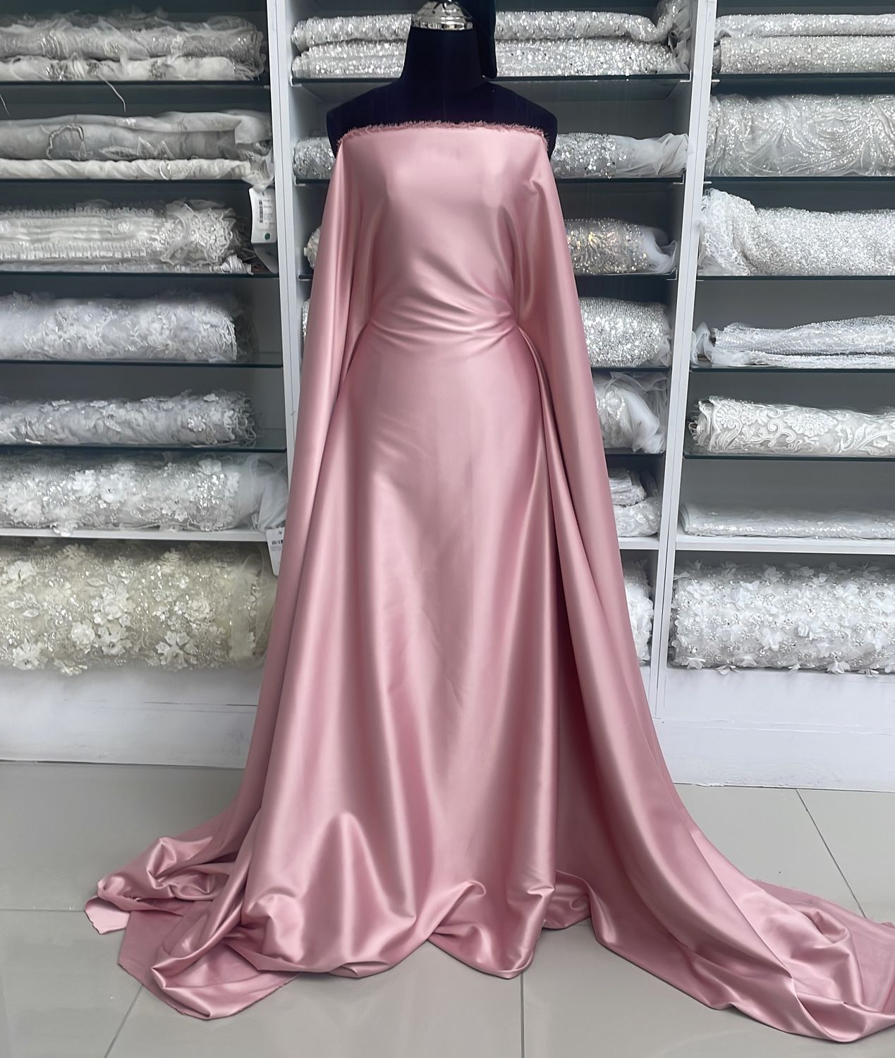 [ 19495 ] Satin Duchess Stretch/150/5g/ROSE per Meter