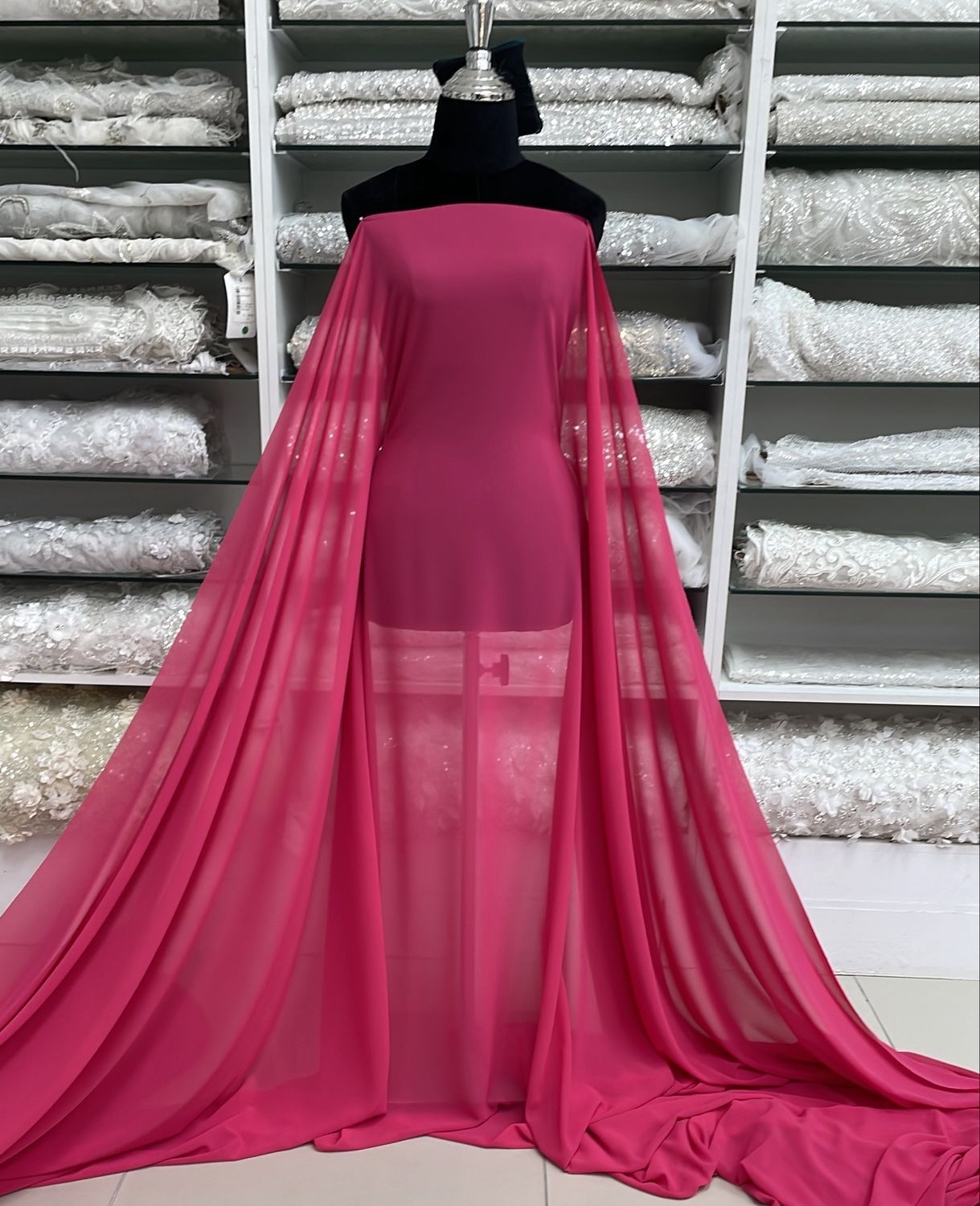 [ CRM-LO-RLT05-23 ] Crepe Mizara 150cm-CERISE per Meter