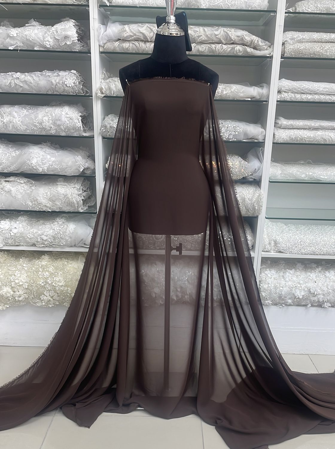 Chiffon [ CHM-PB-A0758-70 ] Chiffon Multi 150W Brown per Meter