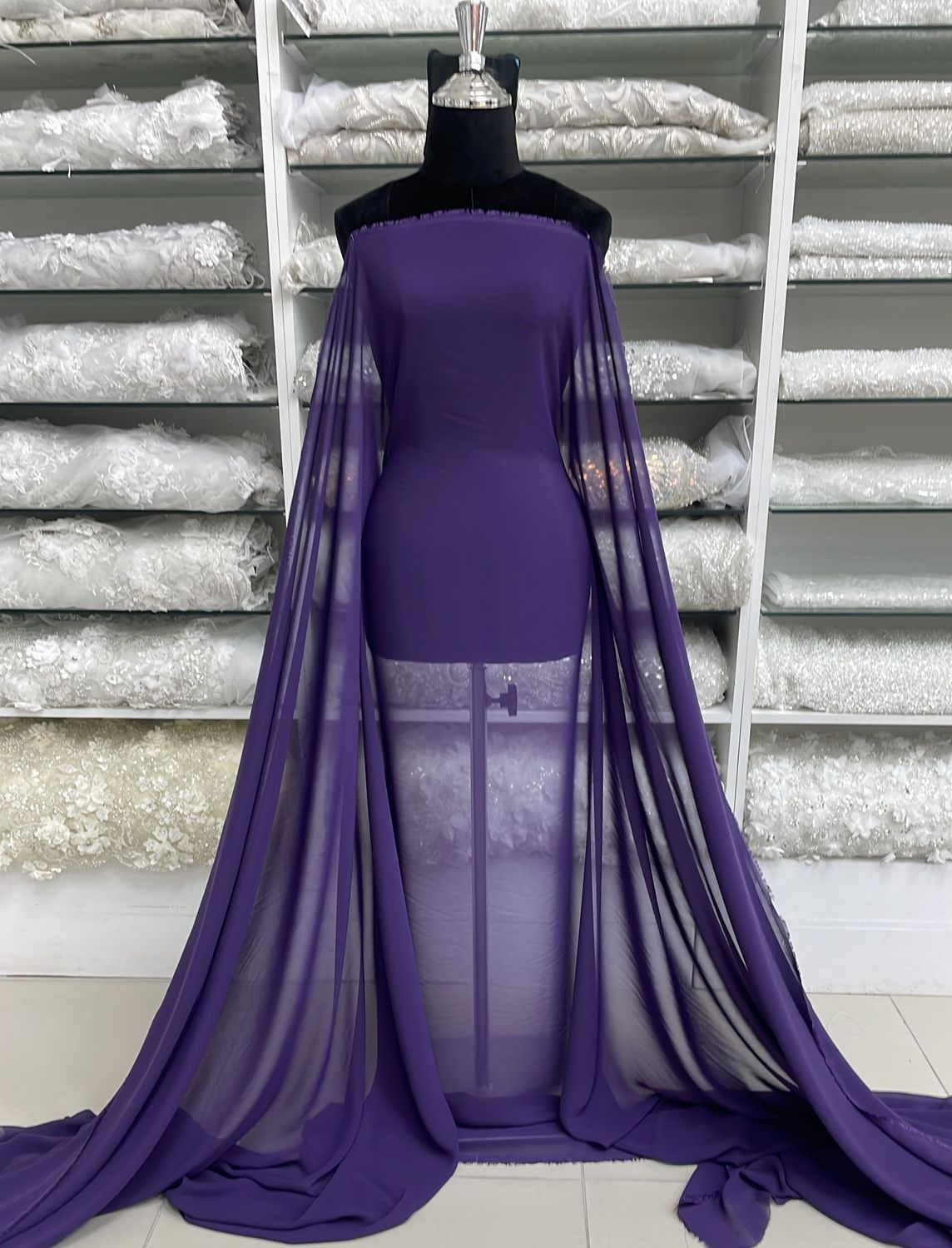 [ GEVO-PU-40 ] GEORGETTE VO 150CM - GRAPE per Meter