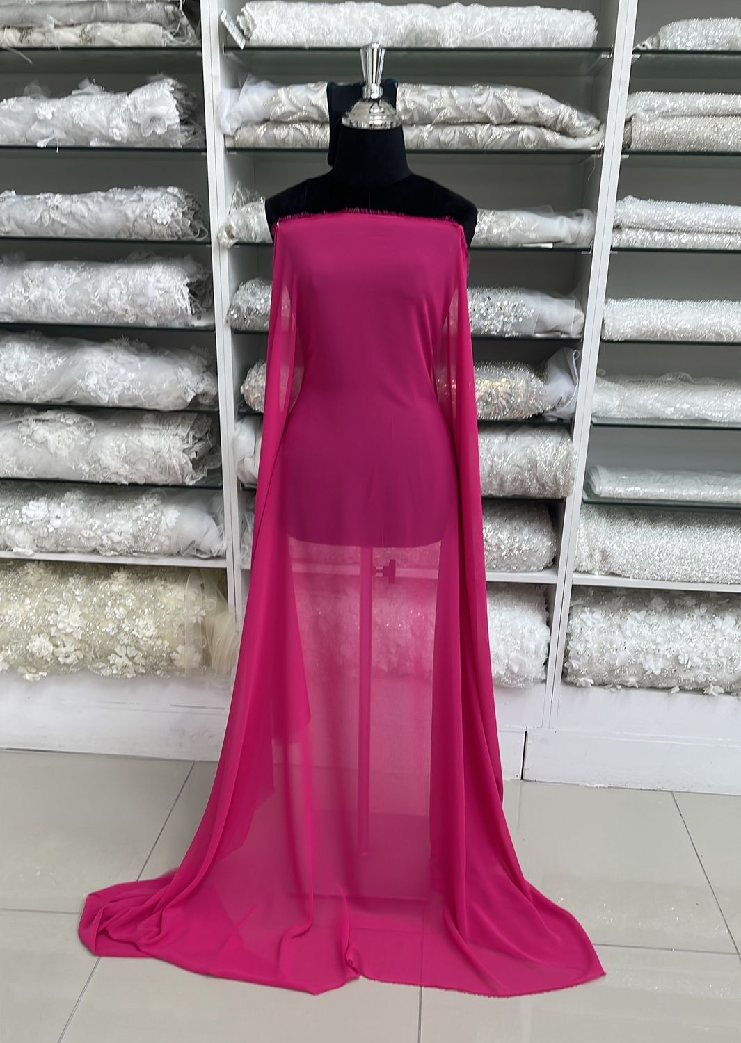 [ 16877 ] Chiffon InterlockTwistYarnFrench/150/5g/Pink per Meter