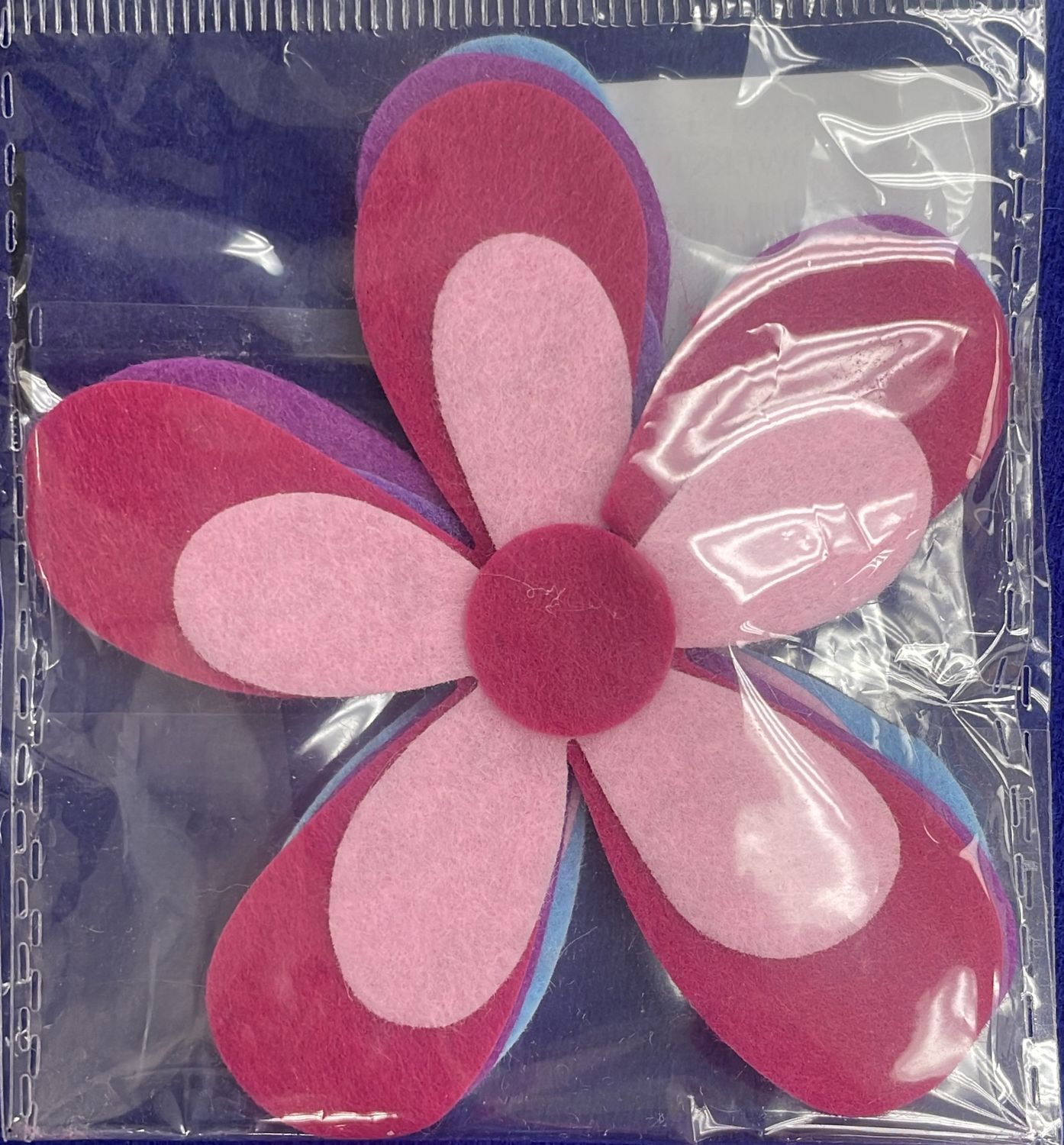 [ 9457660052848 ] Felt Decoration FLOWERS, PINK Combo 3 p/p/1/5g/Ass per Packet