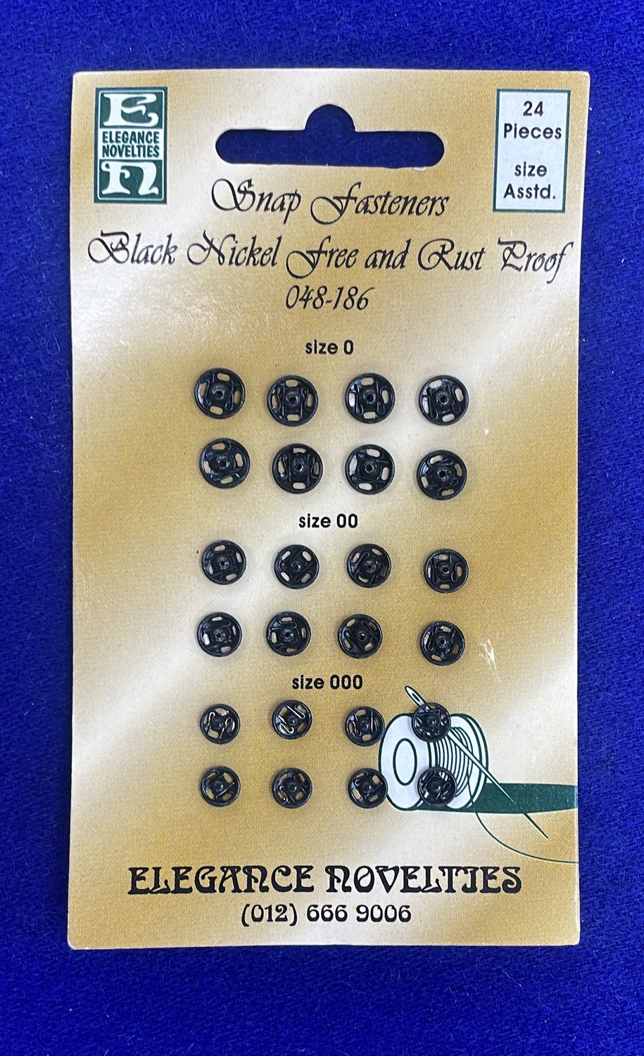 [ SNFN-EN-048-186 ] Snap Fastners - Ass sizes - Black/Silver per Each
