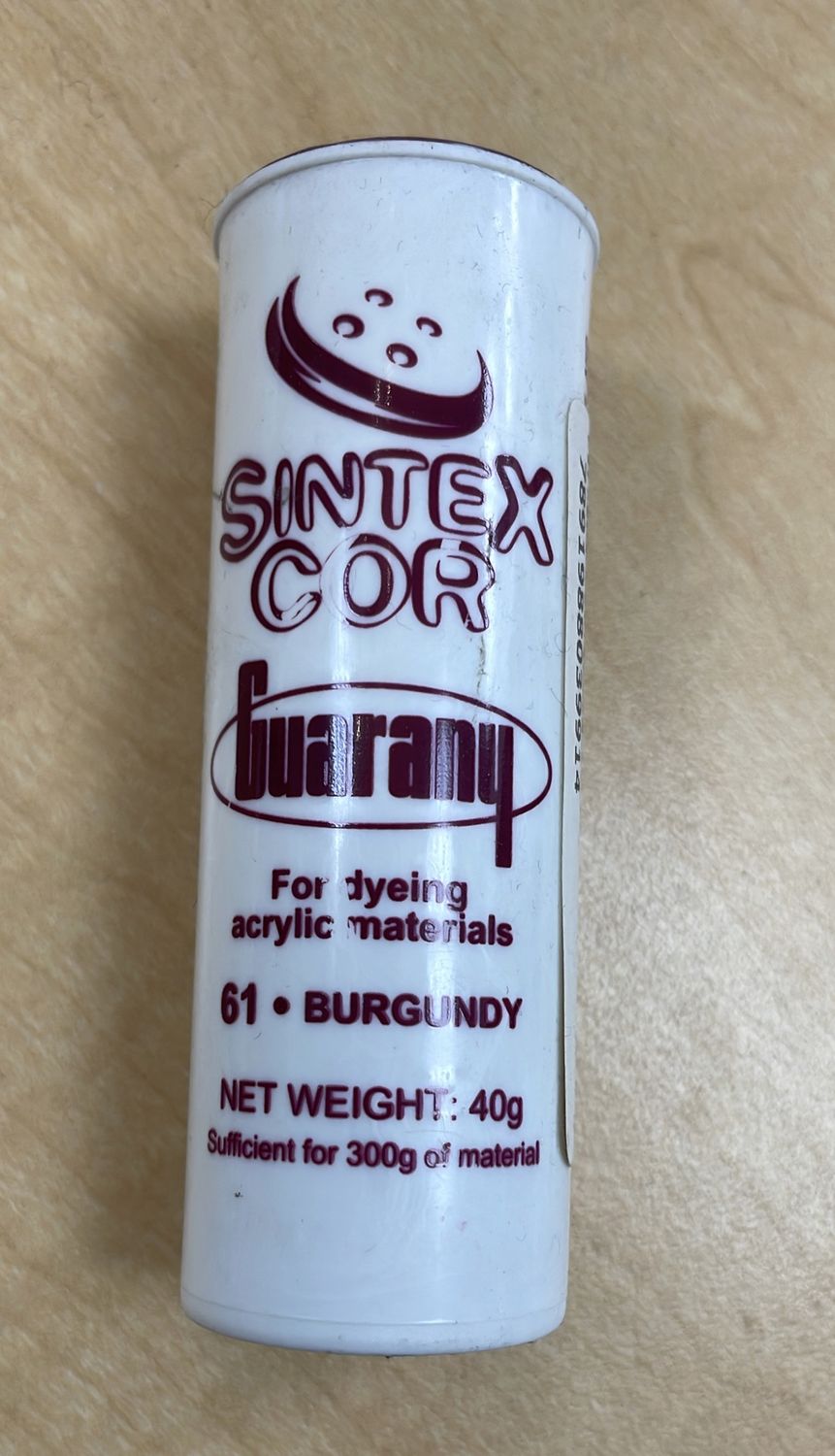 [ 7891988039914 ] FABRIC DYE GUAR SINTEXCOR 40GR - BURGUNDY per Each