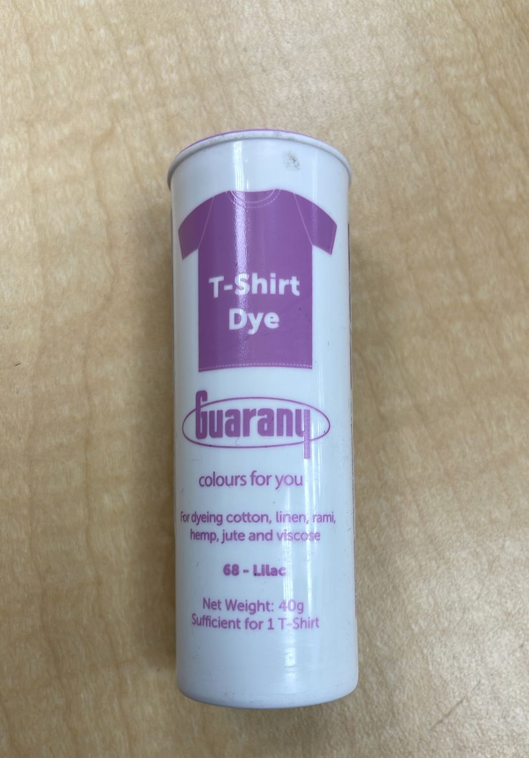 [ 7891988060154 ] FABRIC DYE GUAR T-SHIRT 40GR - LILAC per Each