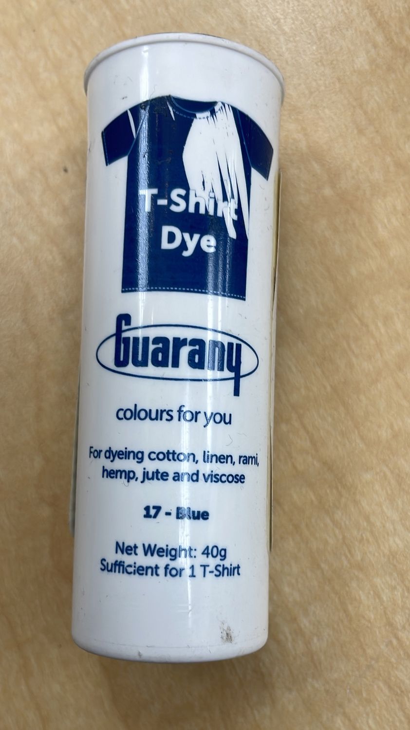 [ 7891988059912 ] FABRIC DYE GUAR T-SHIRT 40GR - BLUE per Each