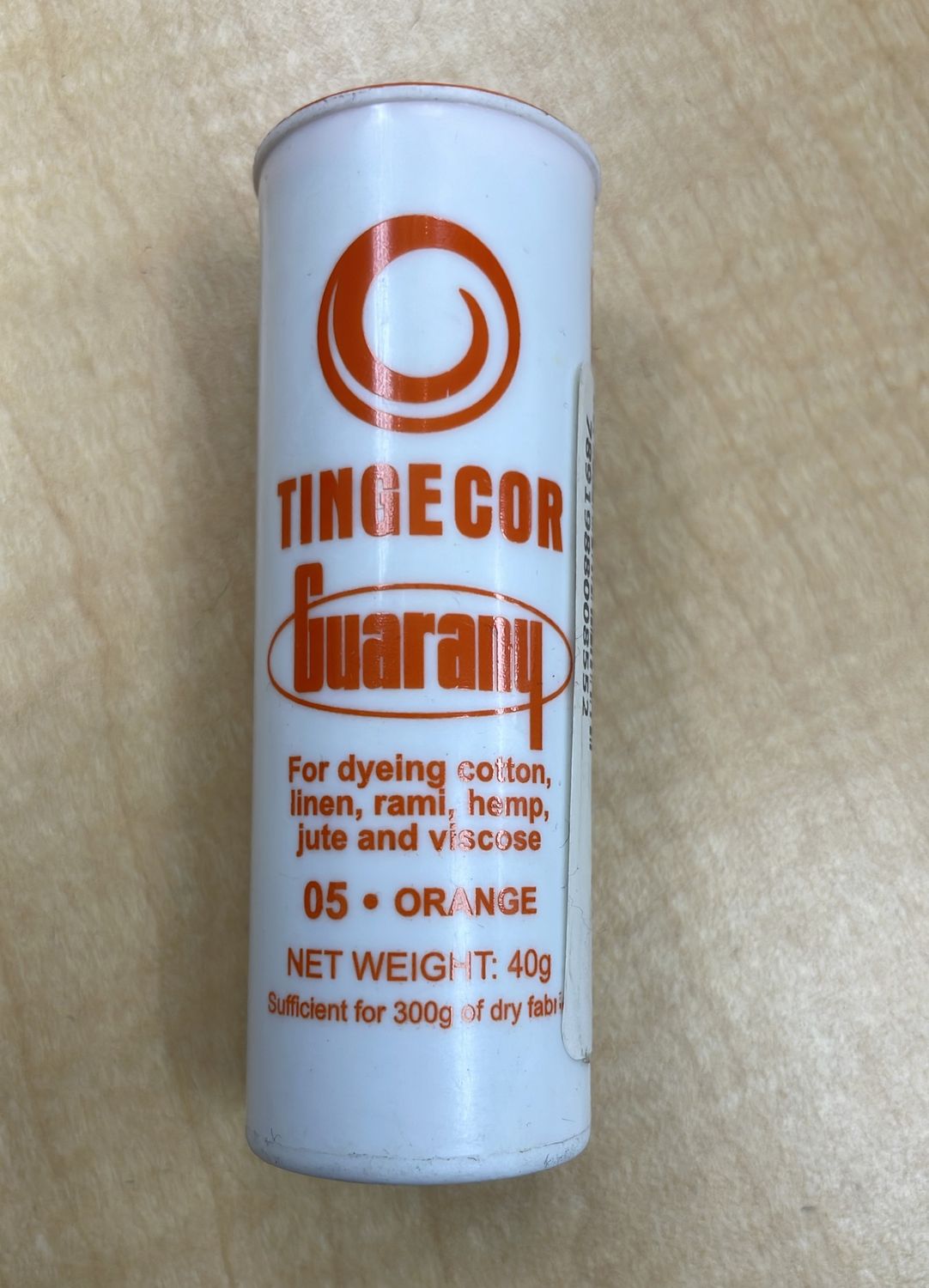 [ 7891988008552 ] FABRIC DYE GUAR TINGECOR 40GR - ORANGE per Each