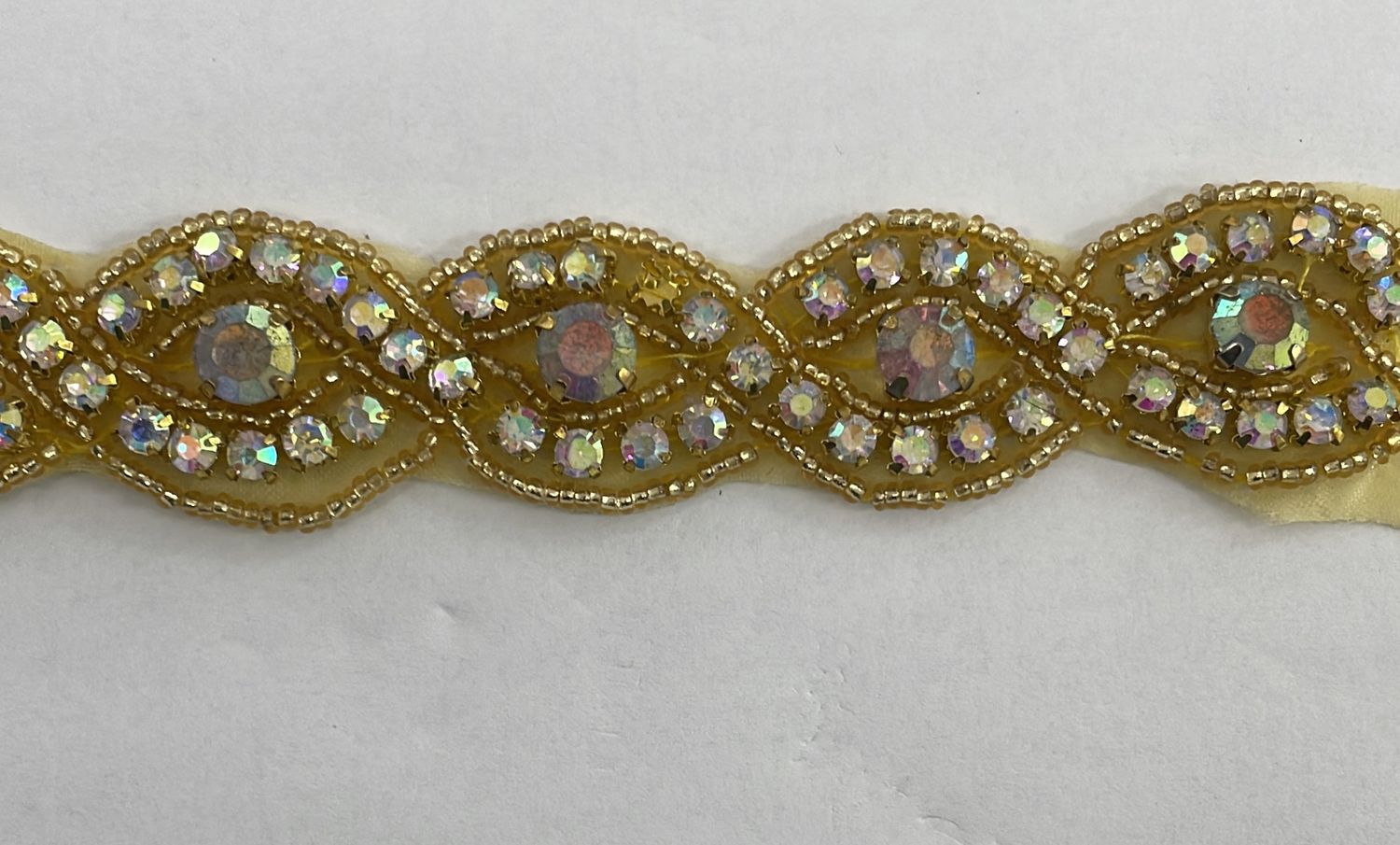[ 23334 ] Diamante Braids-BRD-2.5cm-GOLD-02 per Meter