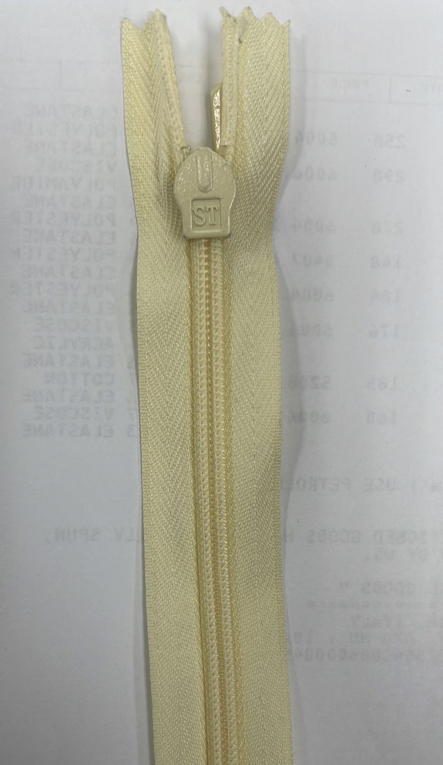 [ 18971 ] Zip Invisible Cotton/50cm/5g/Banana per Each