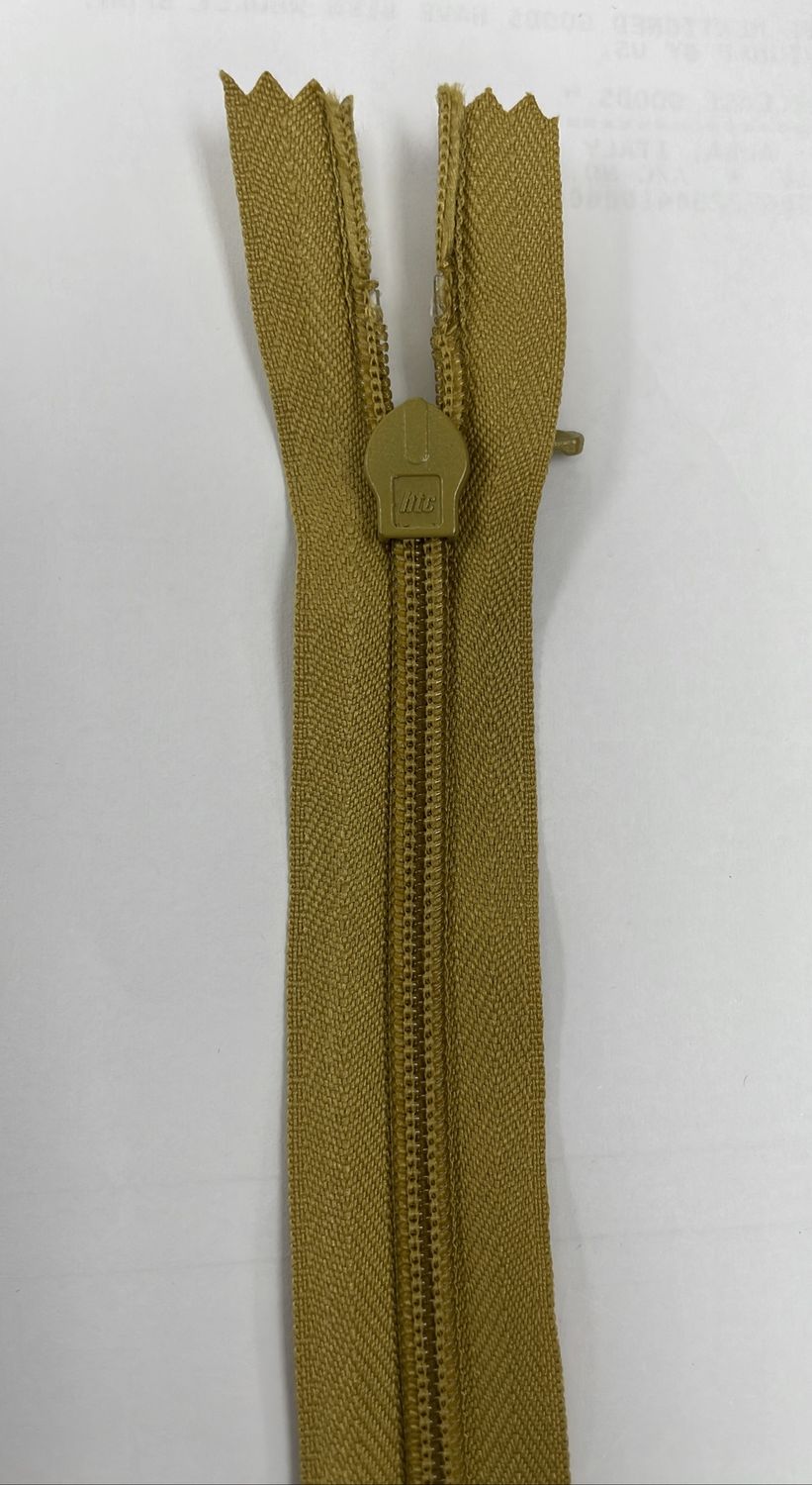 [ 21266 ] Zip Invisible Cotton/50cm/5g/Ant. Gold per Each