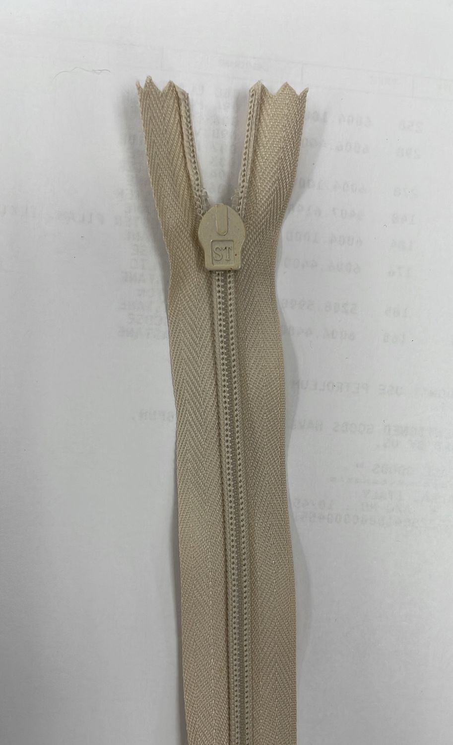 [ 19052 ] Zip Invisible Cotton/50cm/5g/Natural per Each
