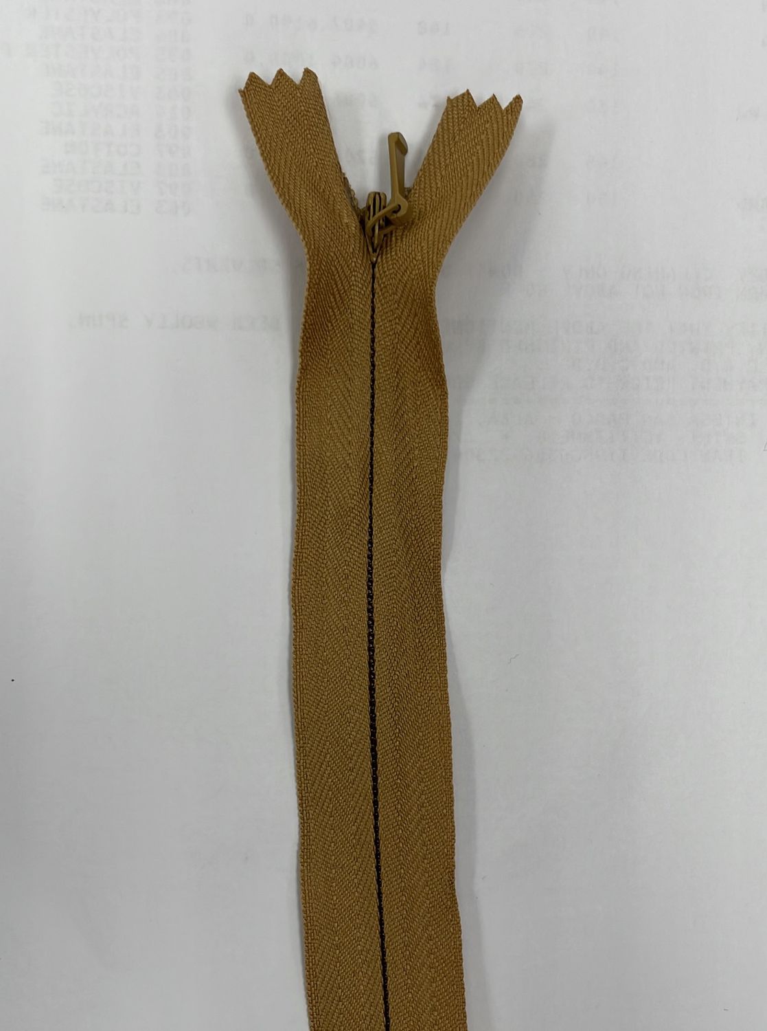 [ 19041 ] Zip Invisible Cotton/50cm/5g/Brown Gold per Each