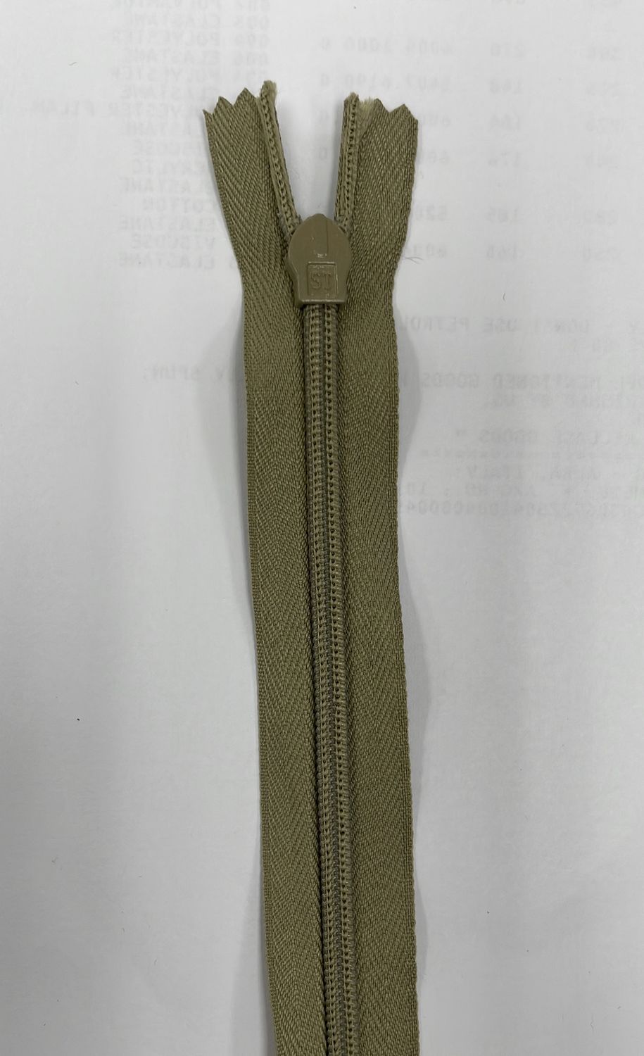 [ 18980 ] Zip Invisible Cotton/50cm/5g/Warm Grey per Each
