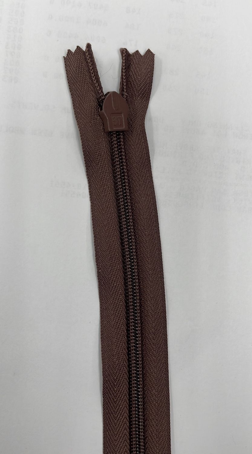 [ 19049 ] Zip Invisible Cotton/50cm/5g/Seal Brown per Each