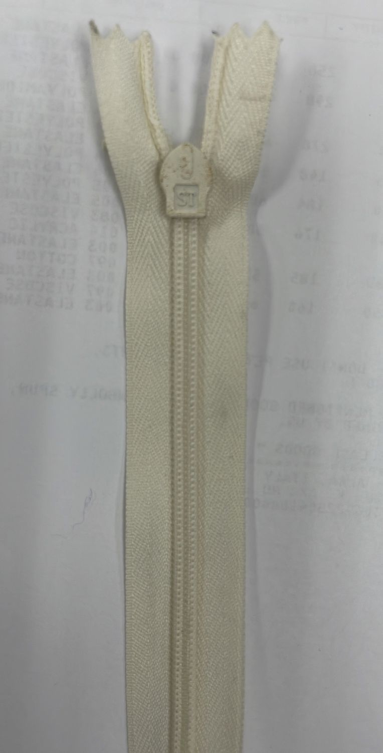 [ 19051 ] Zip Invisible Cotton/50cm/5g/Silky White per Each