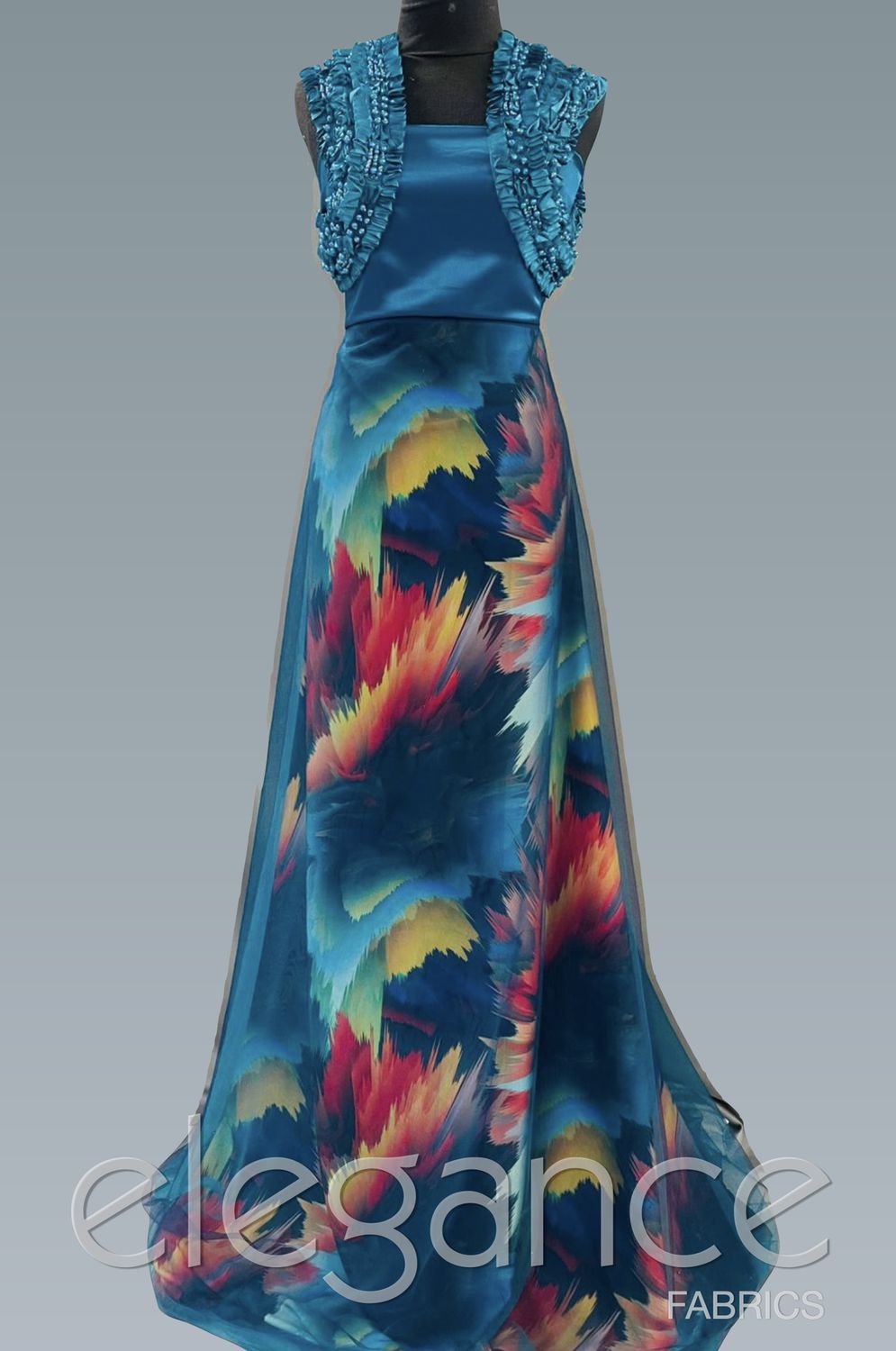Armani Silk DigiPrint-per m-150-2-Navy Orange