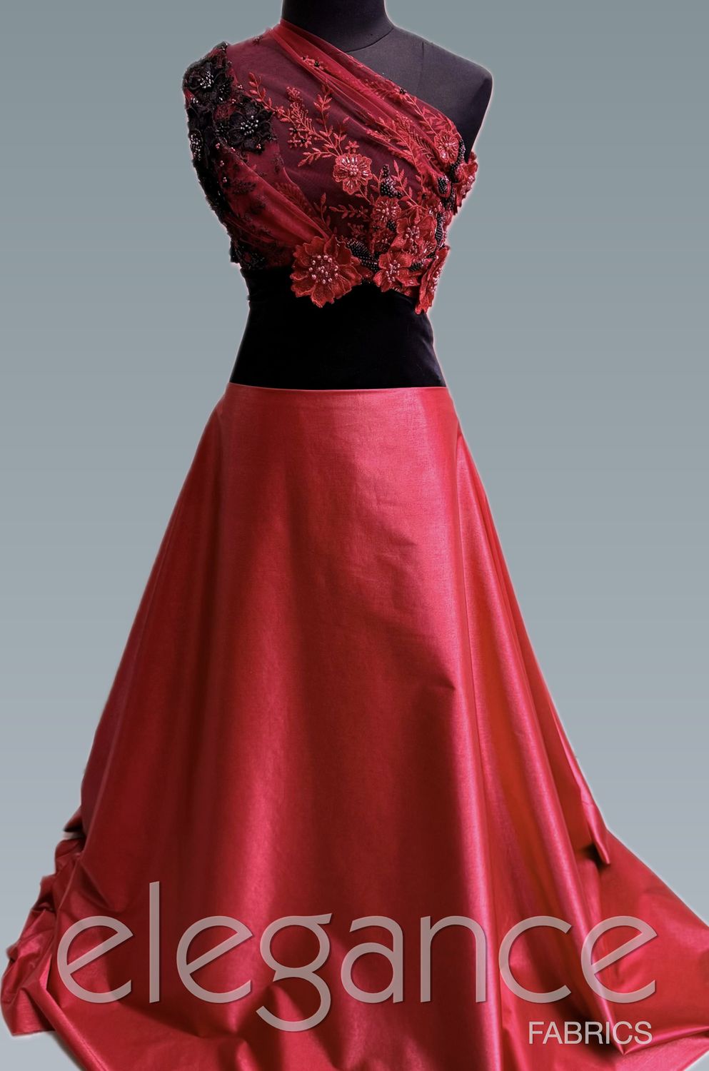 Dress Fabric Cotton Metallic 70% Cotton 25% Nylon 5% Spandex-per m-145-1,147.00-Red Silver