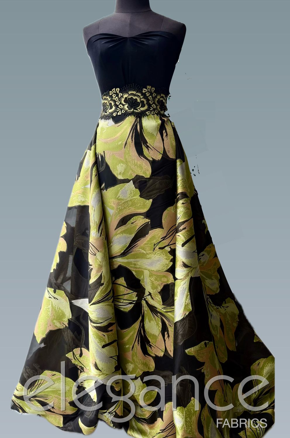 Dress Fabric Organza Jacquard Burnout-per m-137-03-Chartreuse