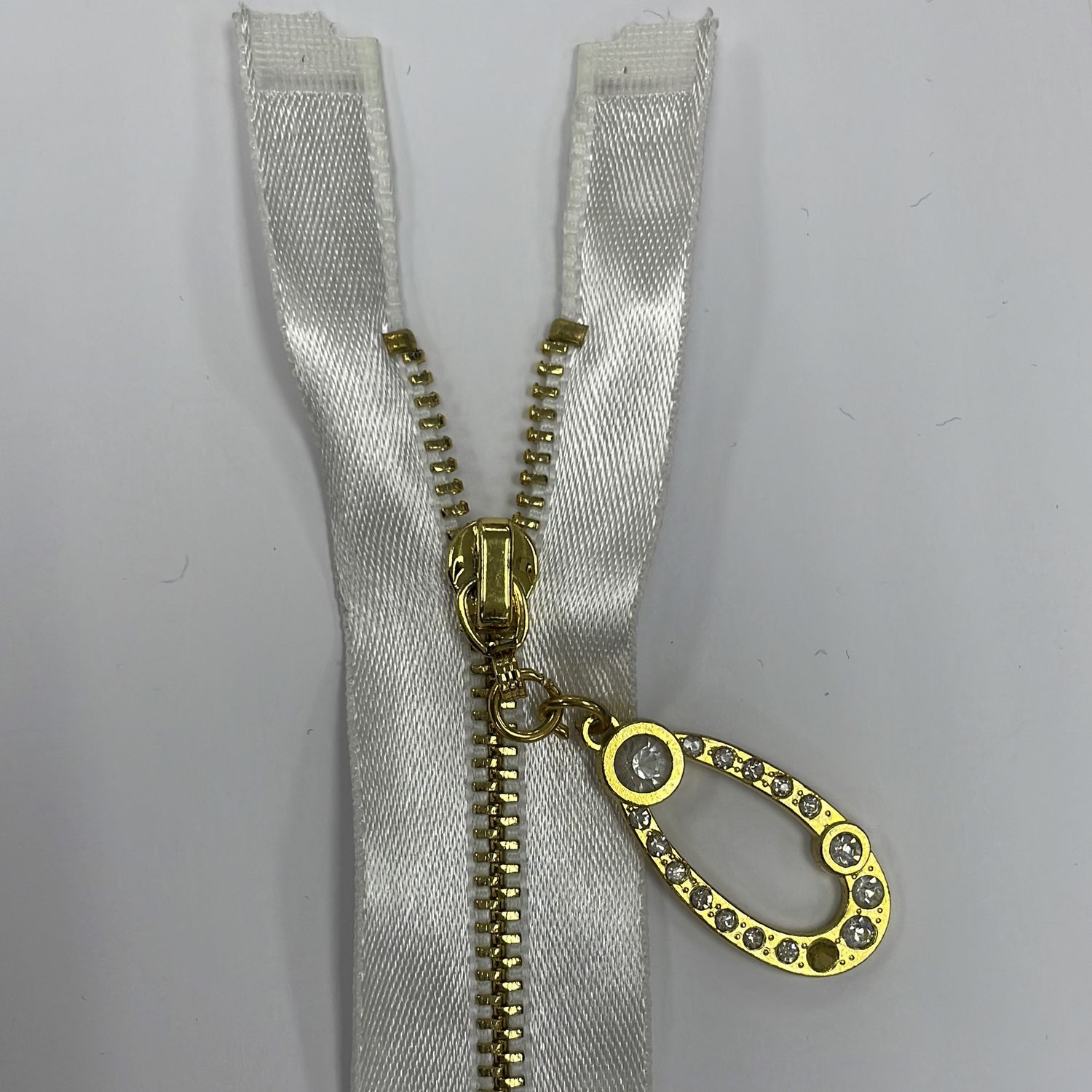 [ 15510 ] Zip Satin Open Ended/30cm/5g/Pearl Gold per Each